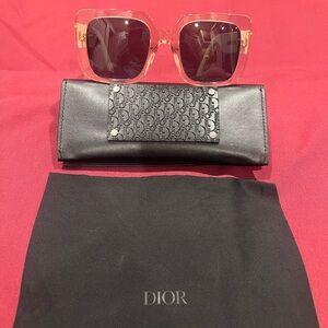 Dior Clear Frame Sunglasses with Black Lenses